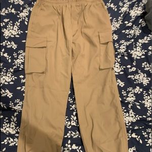 Tan cargo pants. With drawstring. Size L, SHEIN.